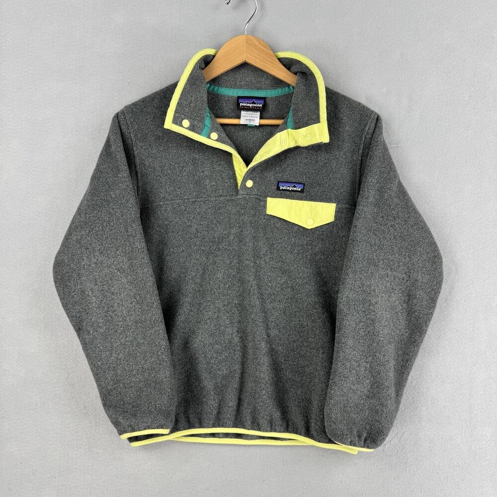 Patagonia Synchilla Jacket Womens Small Gray Fleece Snap-T Pullover Outdoor
